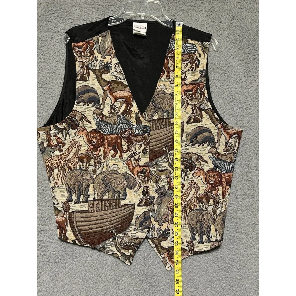 VTG Bobbie Brooks Noahs Ark Vest Sz M Animals Lions Elephant Deer Christian - Picture 7 of 11